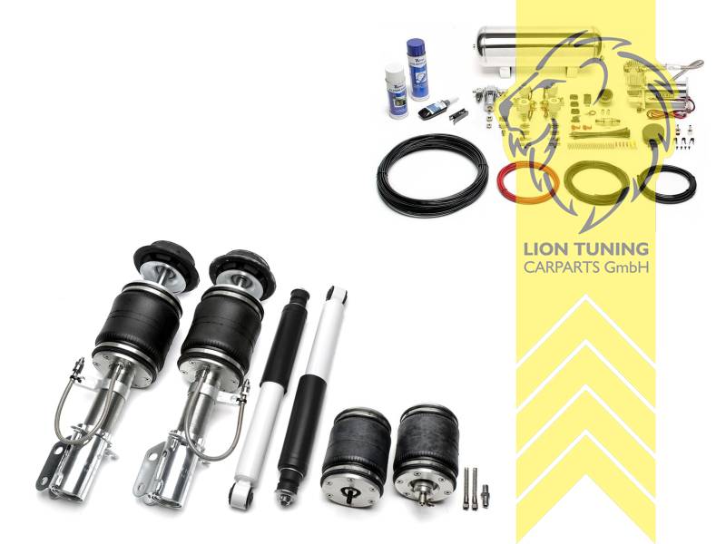 11,5L Tank chrom / ViAir Kompressor chrom, fest, weiss, Nur für Fahrzeuge mit HA-Dämpfer Bohrung M14 unten, Stahl verzinkt, Eintragungspflichtig / Teilegutachten wird nach Kauf spezifisch ausgestellt